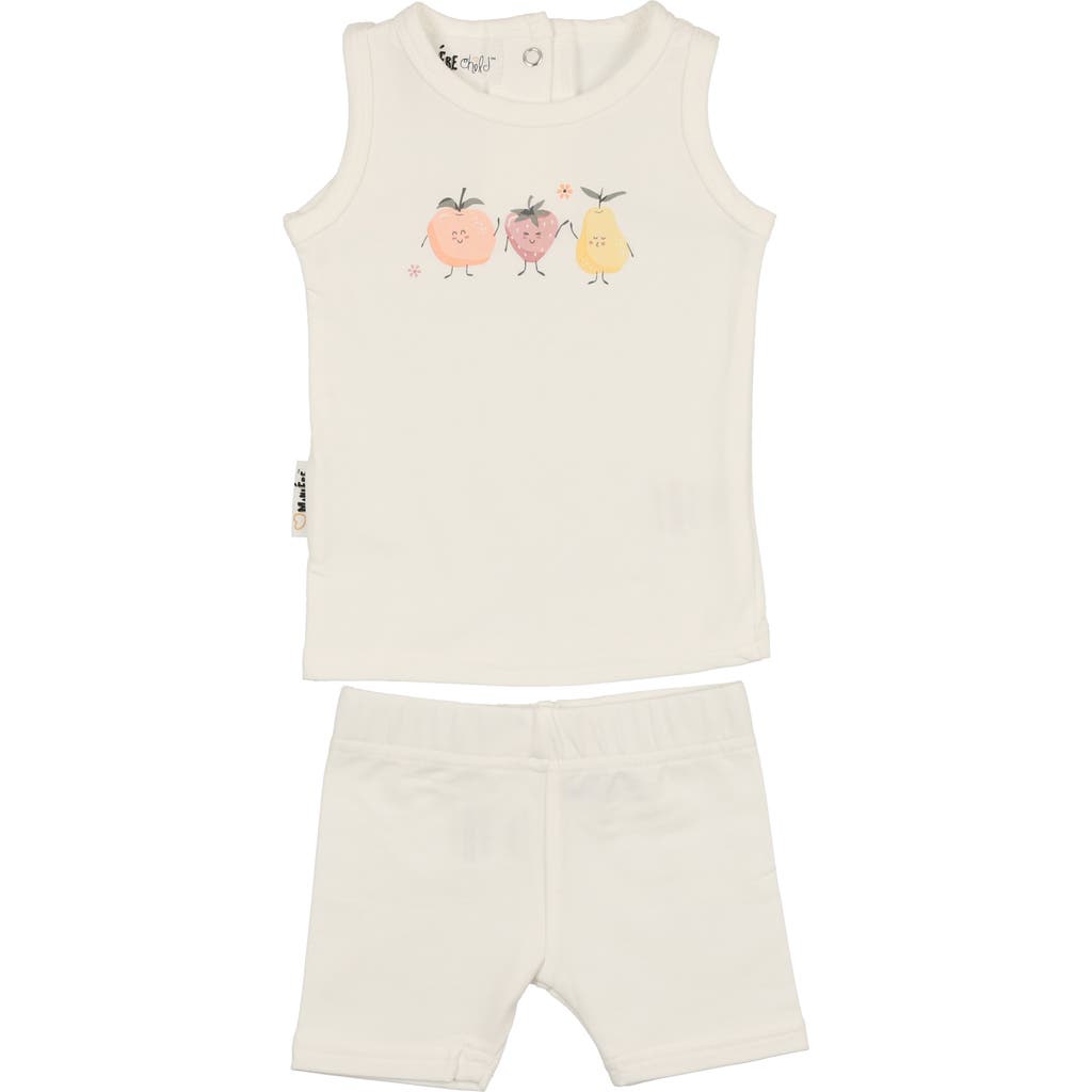 Maniere Manière Kids' Fruity Friends Tank & Shorts Set In White