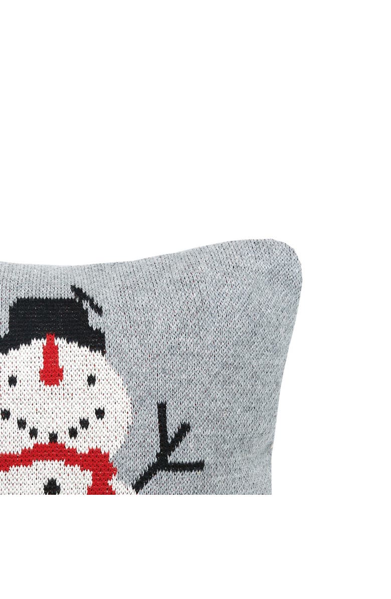 C&F Home Snowman Knitted Mini Cotton Blend Christmas Accent Pillow 10" x 10", Alternate, color, Grey