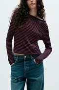 MANGO Striped Metallic Thread Sweater
