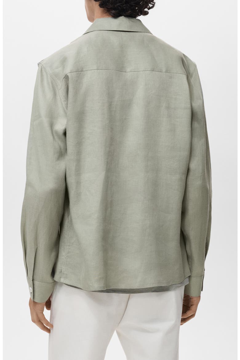 Lightweight Linen Overshirt, Alternate, color, MINT GREEN