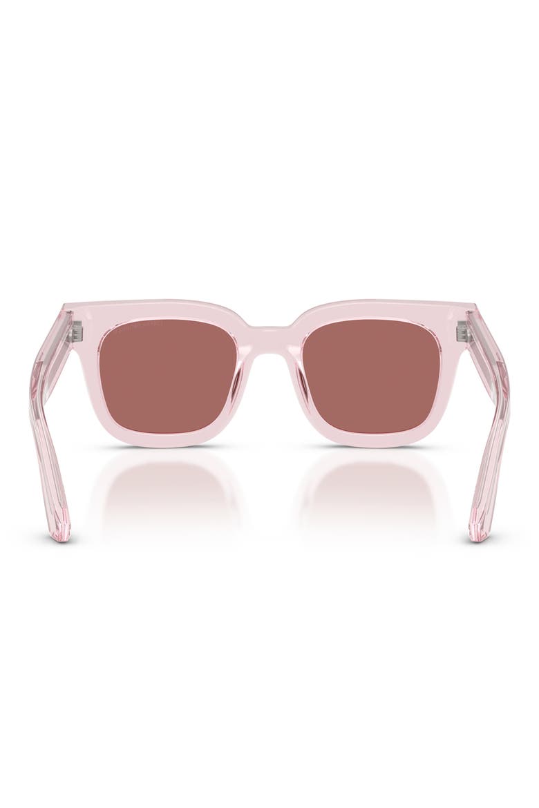 47mm Square Sunglasses, Alternate, color, SHINY TRANSPARENT PINK / BROWN
