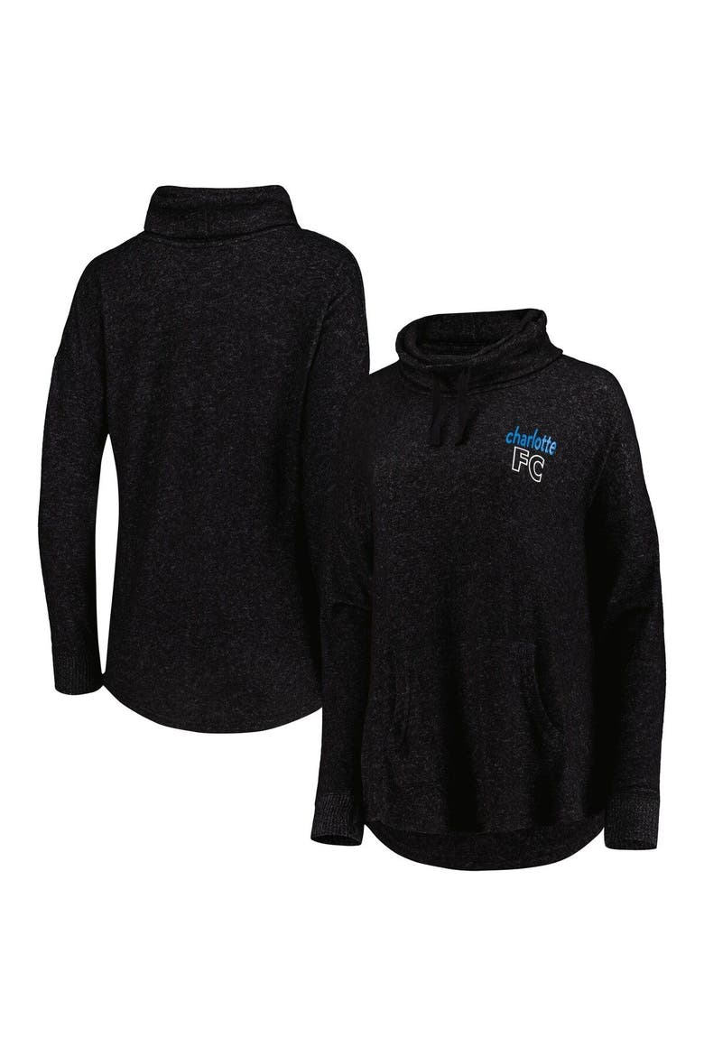 Women's Heathered Black Charlotte FC Cuddle Tri-Blend Pullover Sweatshirt, Main, color, Heather Black