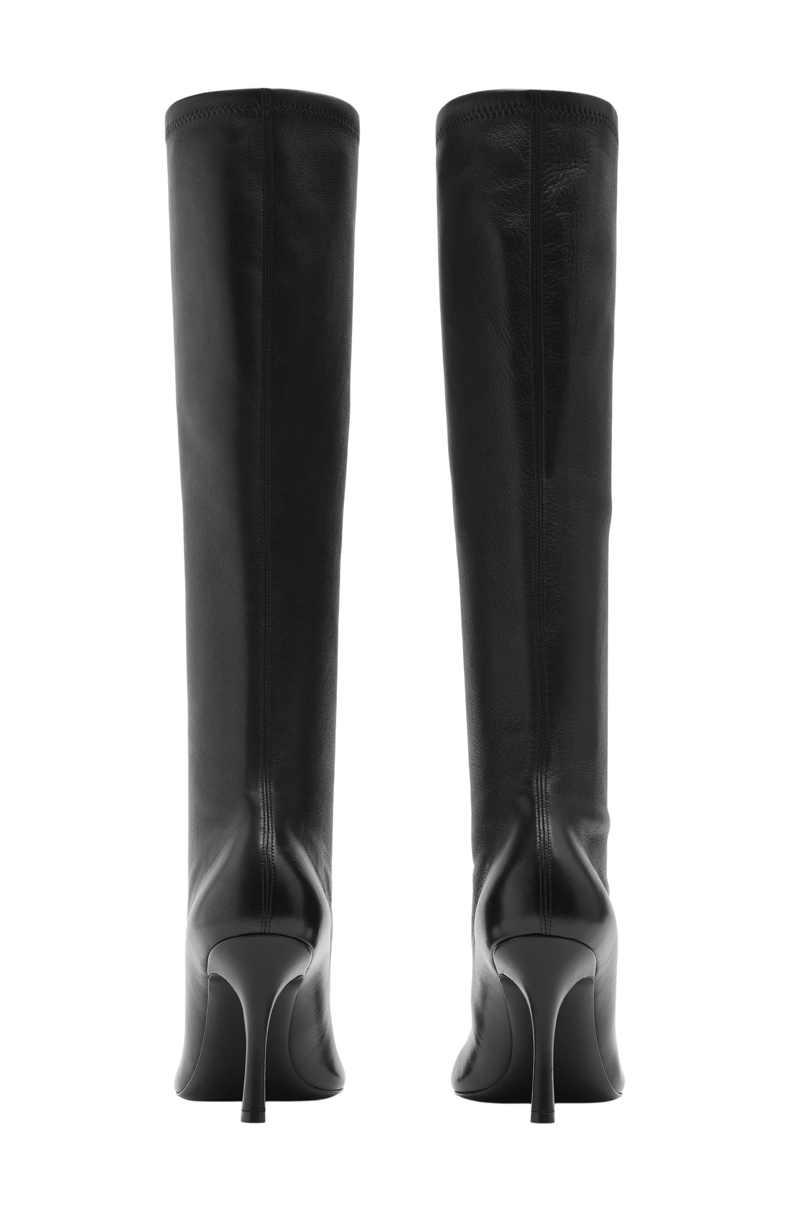 Burberry Baby Knee High Leather Boot, Alternate, color, Black