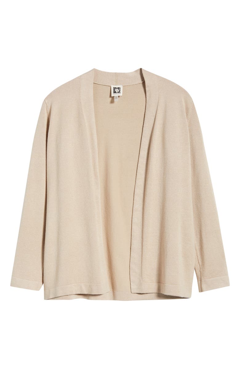 AK ANNE KLEIN Chatham Open Front Cardigan, Alternate, color, Latte