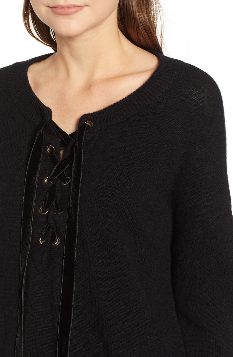 Rails Olivia Lace-Up Sweater, Alternate, color, 