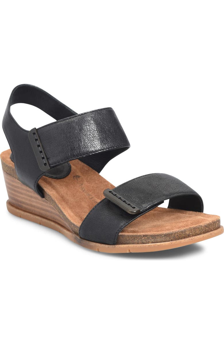 Söfft Verdi II Wedge Sandal, Main, color, Black
