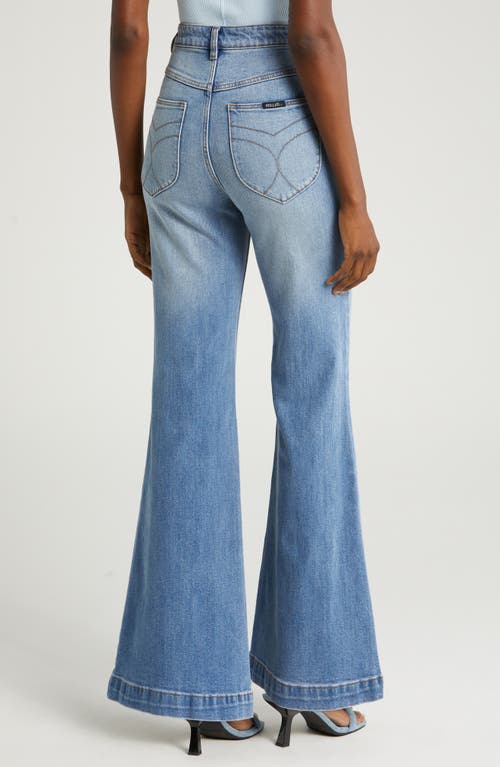 Rolla's East Coast Organic Cotton Blend Flare Leg Jeans In Mid Vintage Blue