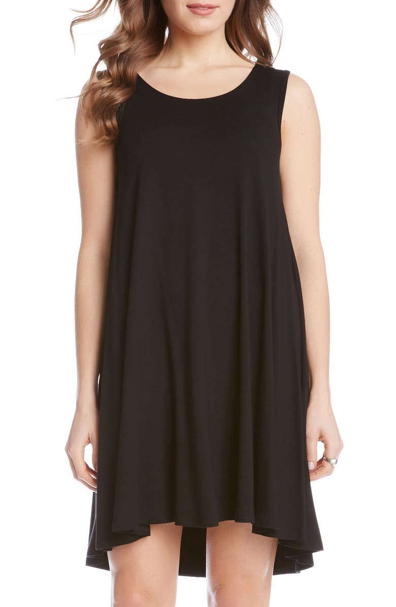 Karen Kane 'Maggie' Sleeveless Trapeze Dress, Main, color, Black