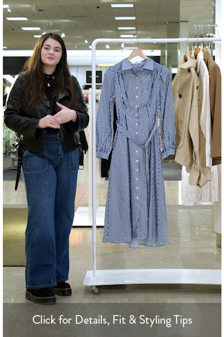 Stripe Long Sleeve Midi Shirtdress video