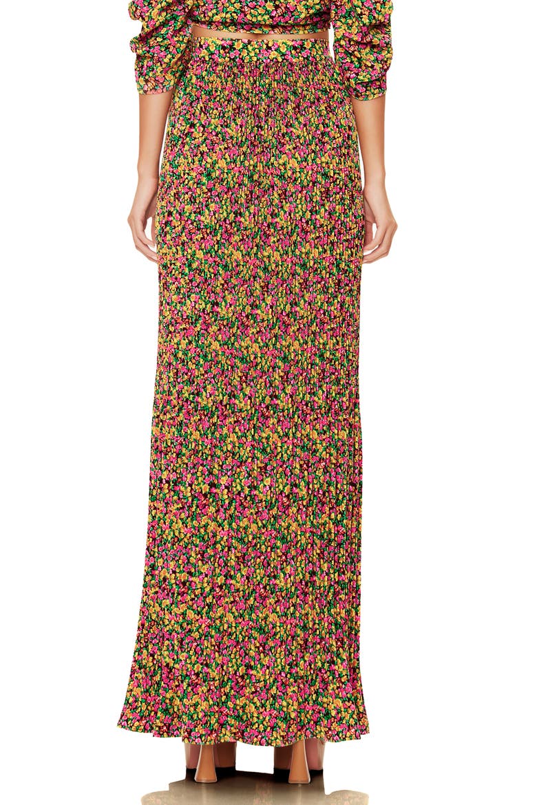 Rocco Plissé Pleat High Waist Maxi Skirt, Alternate, color, ELECTRIC DITSY