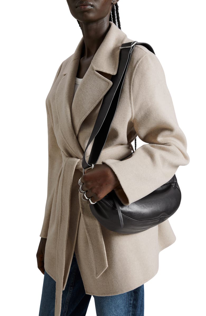 & Other Stories Belted Wool Blend Coat, Alternate, color, Mole