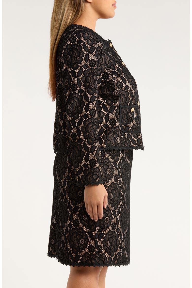 Bonded Lace Jacket, Alternate, color, BLACK NUDE