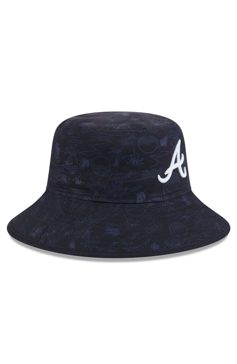 New Era Men's New Era  Navy Atlanta Braves 2025 Spring Training All Over Print Bucket Hat, Alternate, color, 