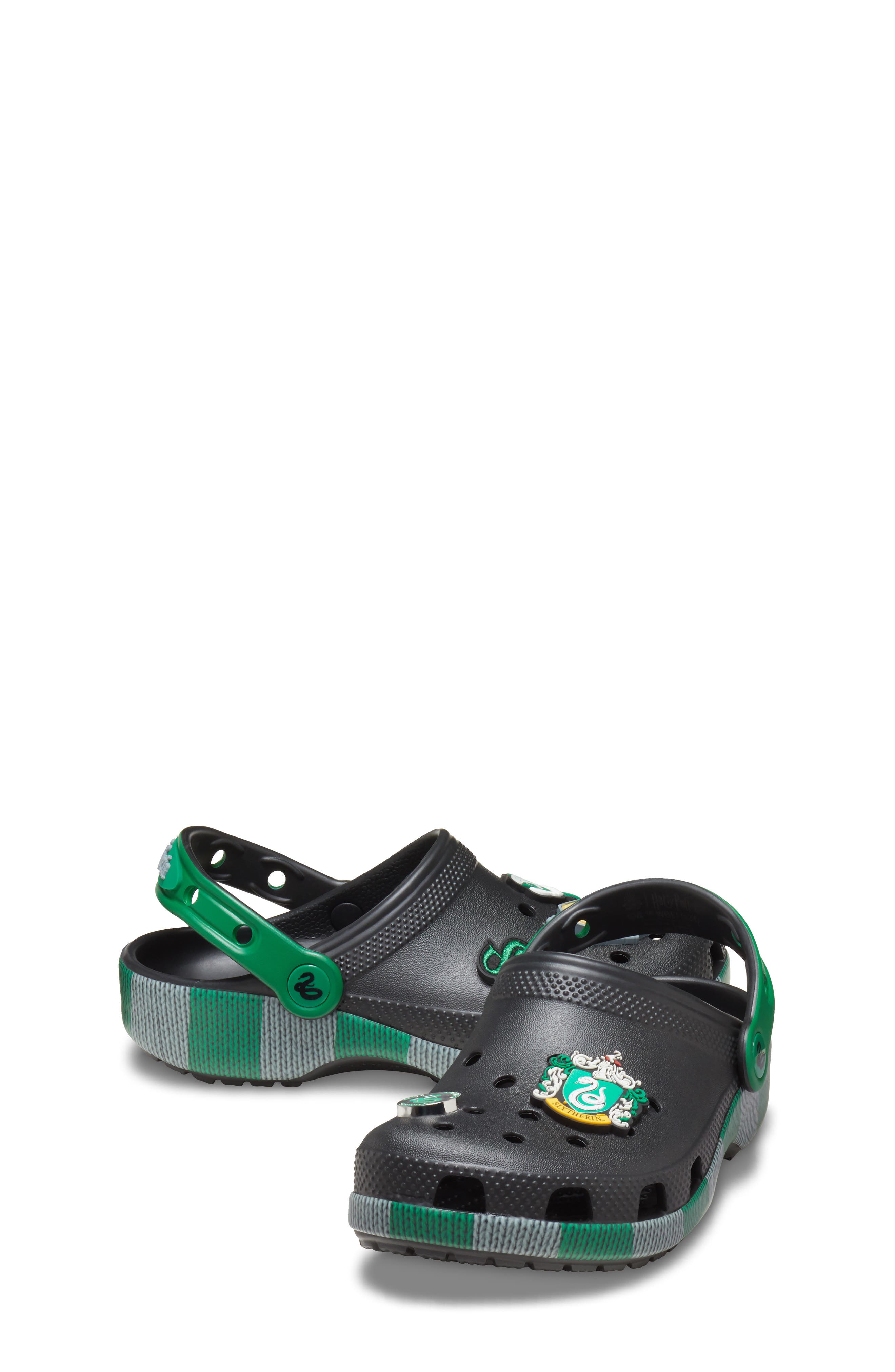 CROCS x Harry Potter<sup>™</sup> Kids' Slytherin Clog, Alternate, color, Black/ Green Multi