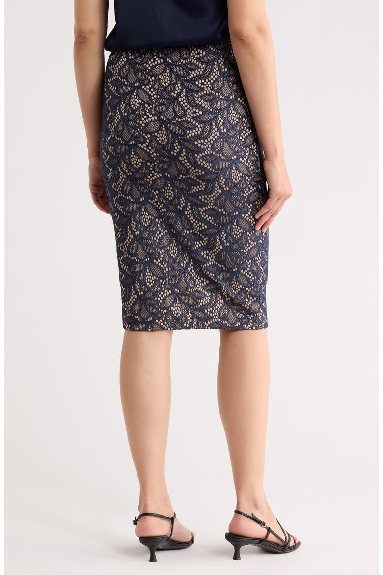 Jacquard Knit Pencil Skirt, Alternate, color, NAVY