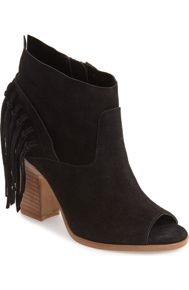 Marc Fisher LTD 'Onita' Fringe Peep Toe Bootie, Main, color,