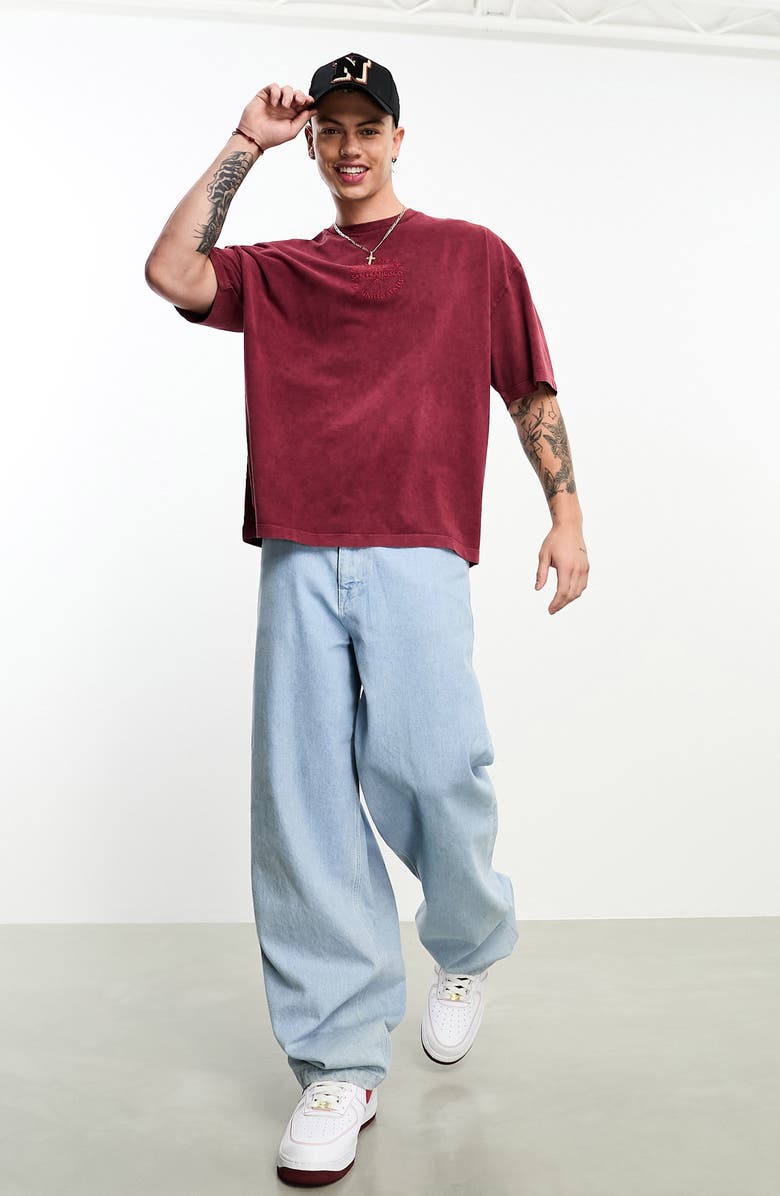 ASOS DESIGN Embroidered Oversize Heavyweight T-Shirt, Alternate, color,