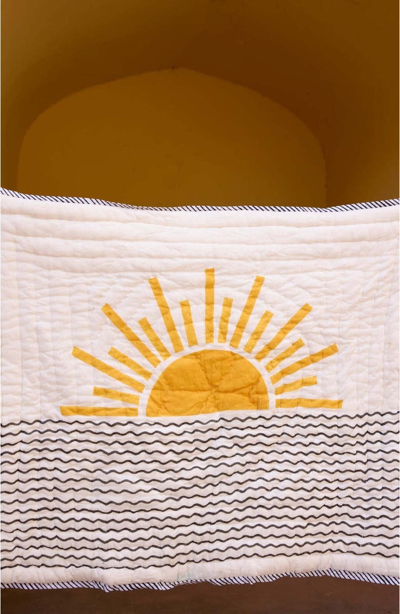 CQC LA Good Morning Baby Quilt - Baby, Main, color, White, Yellow, Brown