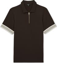 Reiss Bruno Quarter Zip Polo