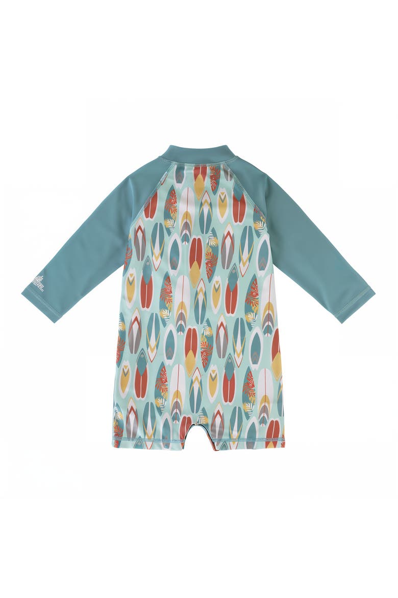 Long Sleeve Swim Romper, Alternate, color, Surfs Up