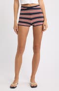 Faithfull the Brand Playa Striped Cotton Blend Knit Shorts
