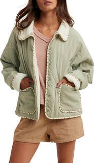 WISHLIST Floral Faux Shearling Jacket