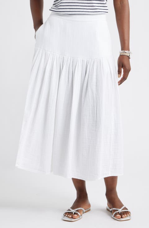 Cotton Gauze Midi Skirt