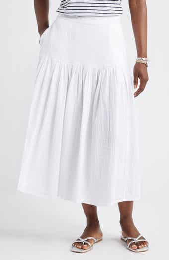 Caslon® Cotton Gauze Midi Skirt