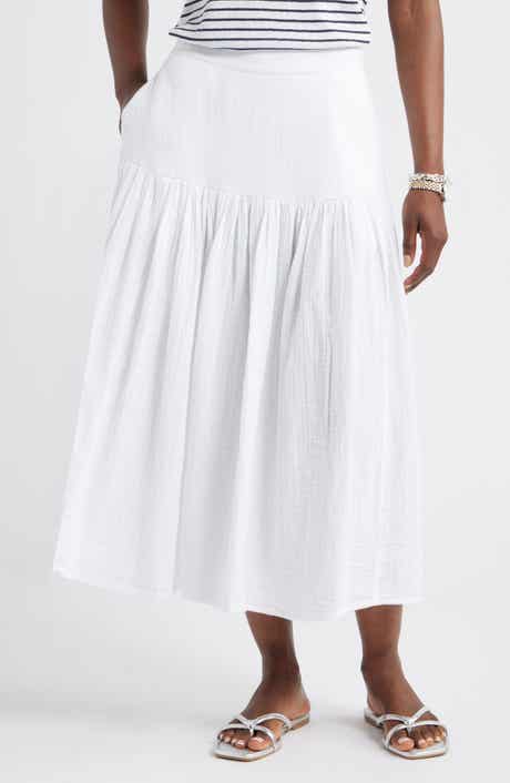 Caslon® Cotton Gauze Midi Skirt