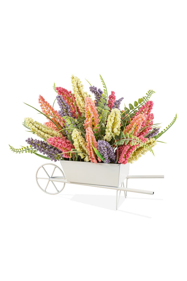 Spring Colors Mixed Heather Floral Cart Centerpiece, Alternate, color, Purple