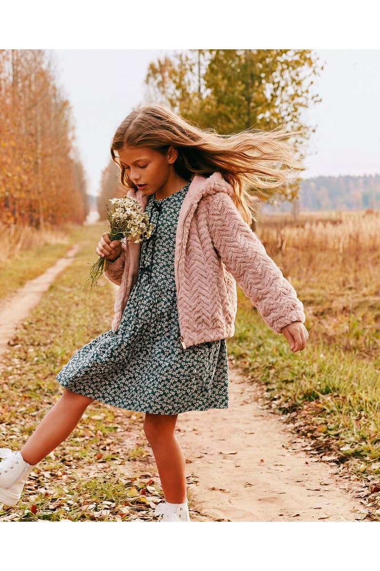 Organic Cotton Strawberry Soft Pocket Dress, Alternate, color, Green Floral Print