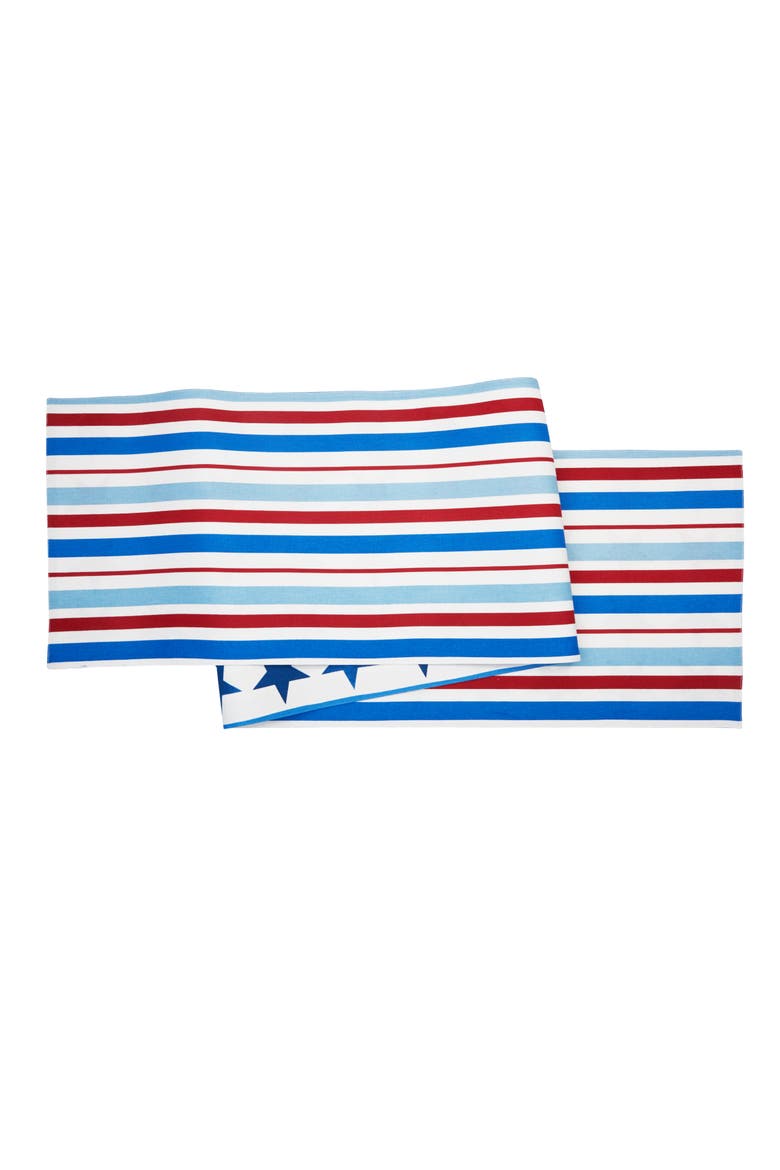 Red White & Pow 100% Cotton Table Runner 14" x 72", Alternate, color, Blue