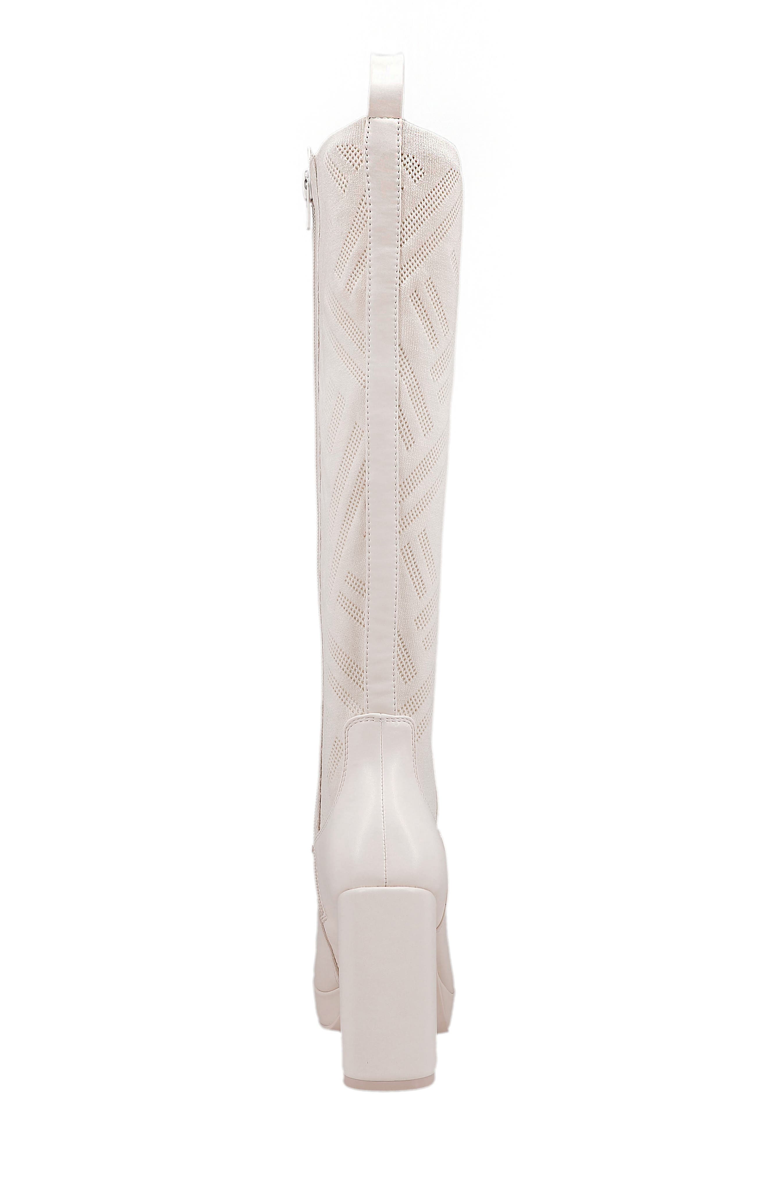 Elisenda Knee High Platform Boot, Alternate, color, BONE BURNI