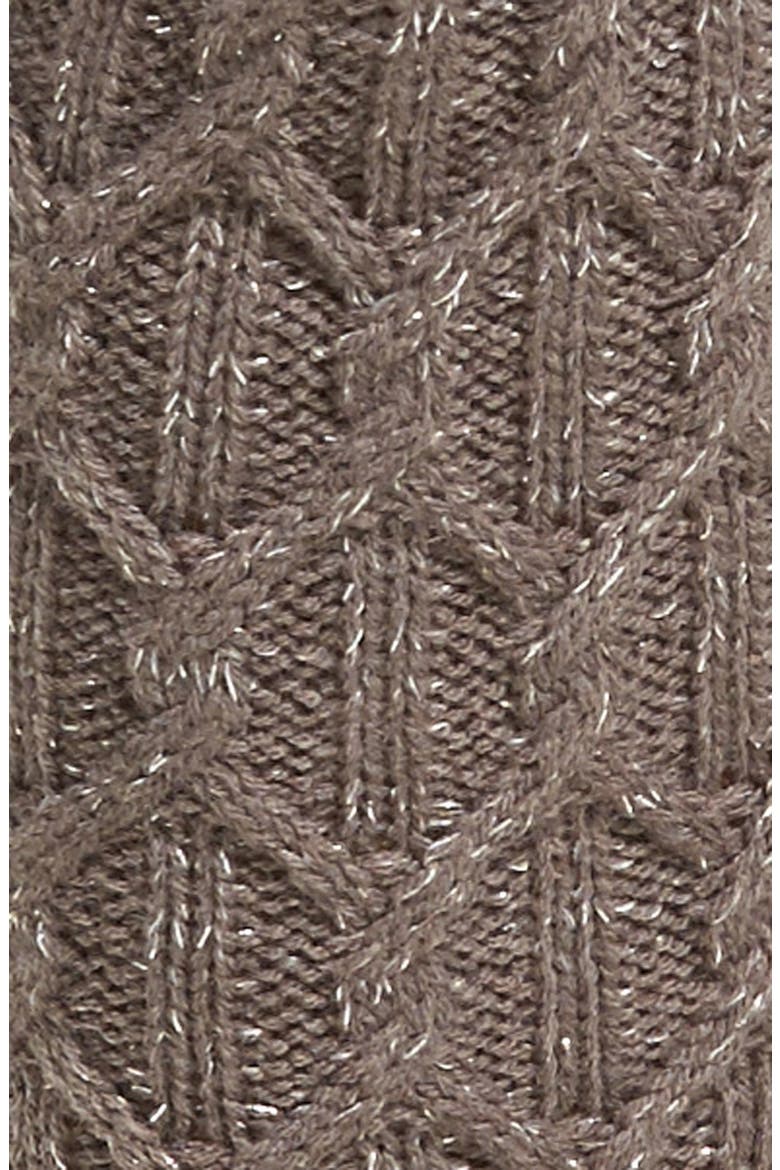 Sparkle Cable Knit Socks, Alternate, color, CHARCOAL HEATHER WITH SILVER