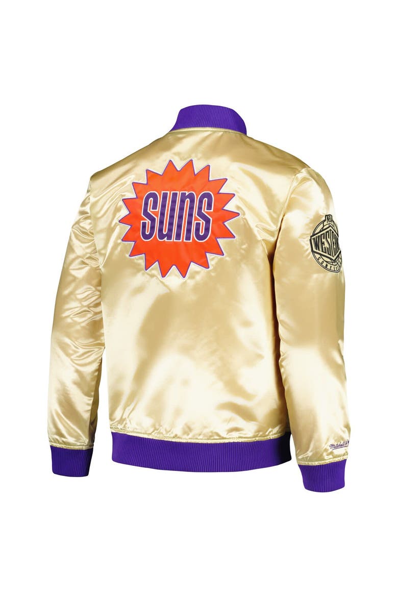 Men's Mitchell & Ness Gold Phoenix Suns Team OG 2.0 Vintage Logo Satin Full-Zip Jacket, Alternate, color, Gold