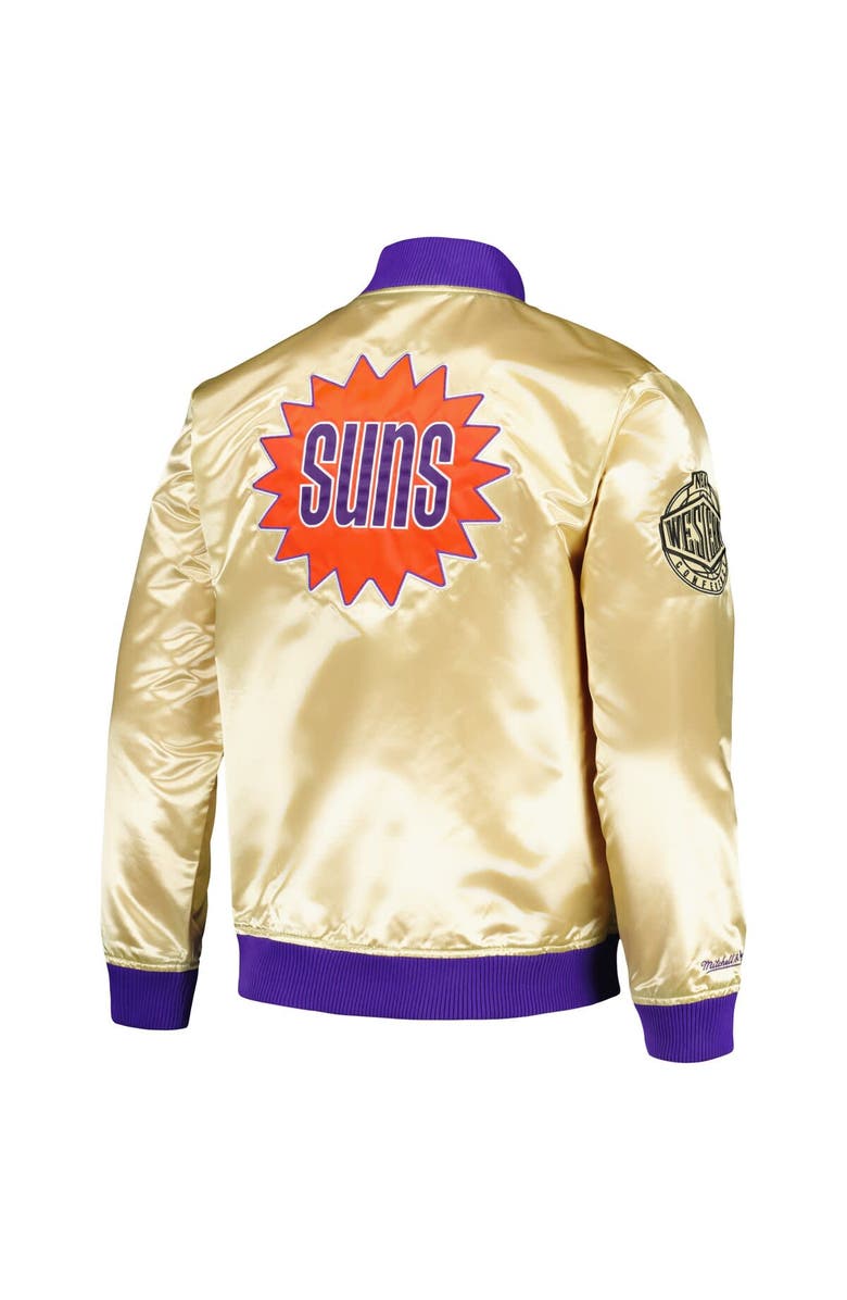 Mitchell & Ness Men's Mitchell & Ness Gold Phoenix Suns Team OG 2.0 Vintage Logo Satin Full-Zip Jacket, Alternate, color, Gold