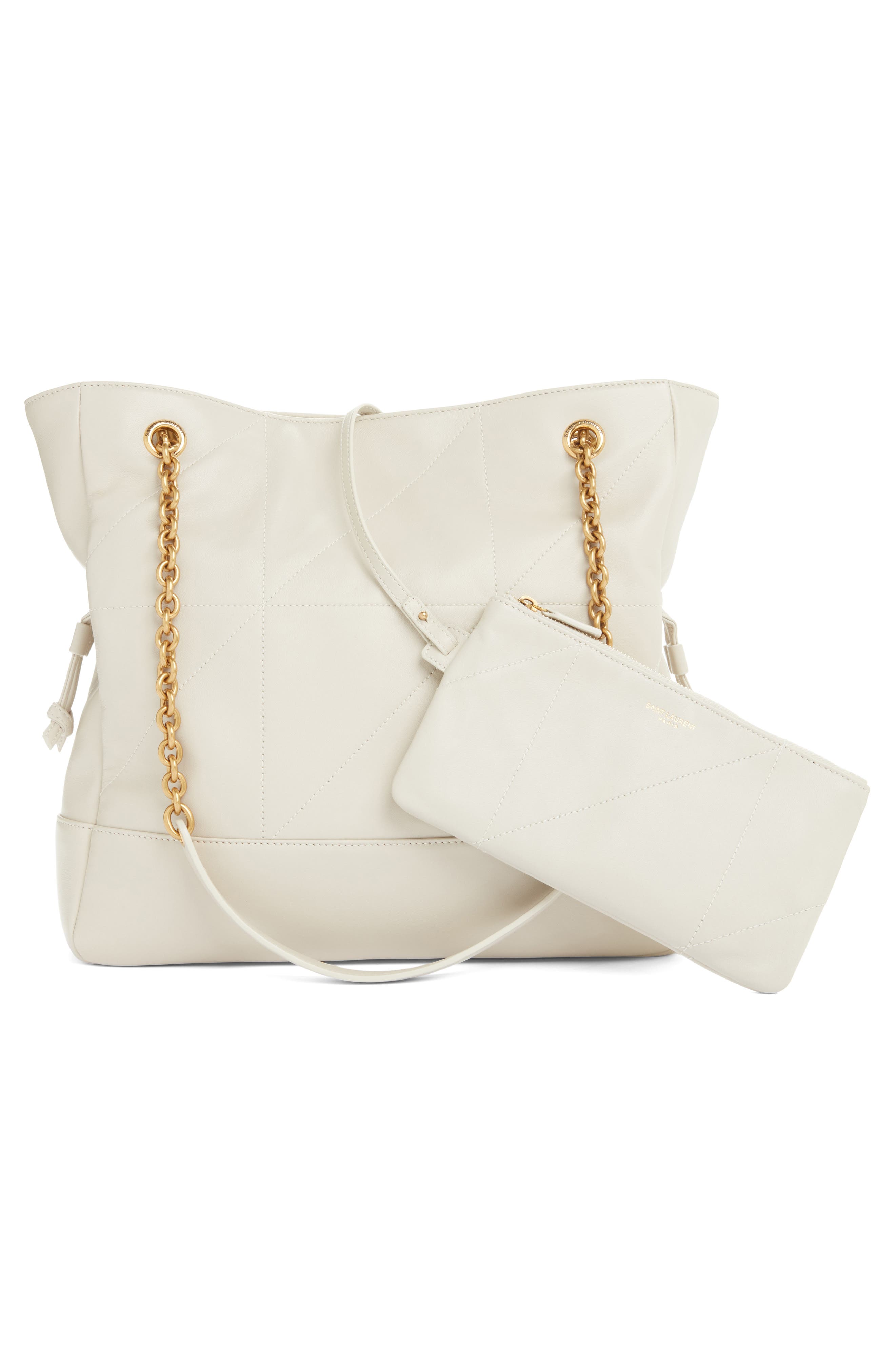 Saint Laurent Medium Jamie 4.3 Patchwork Leather Shoulder Bag, Alternate, color, Blanc Vintage
