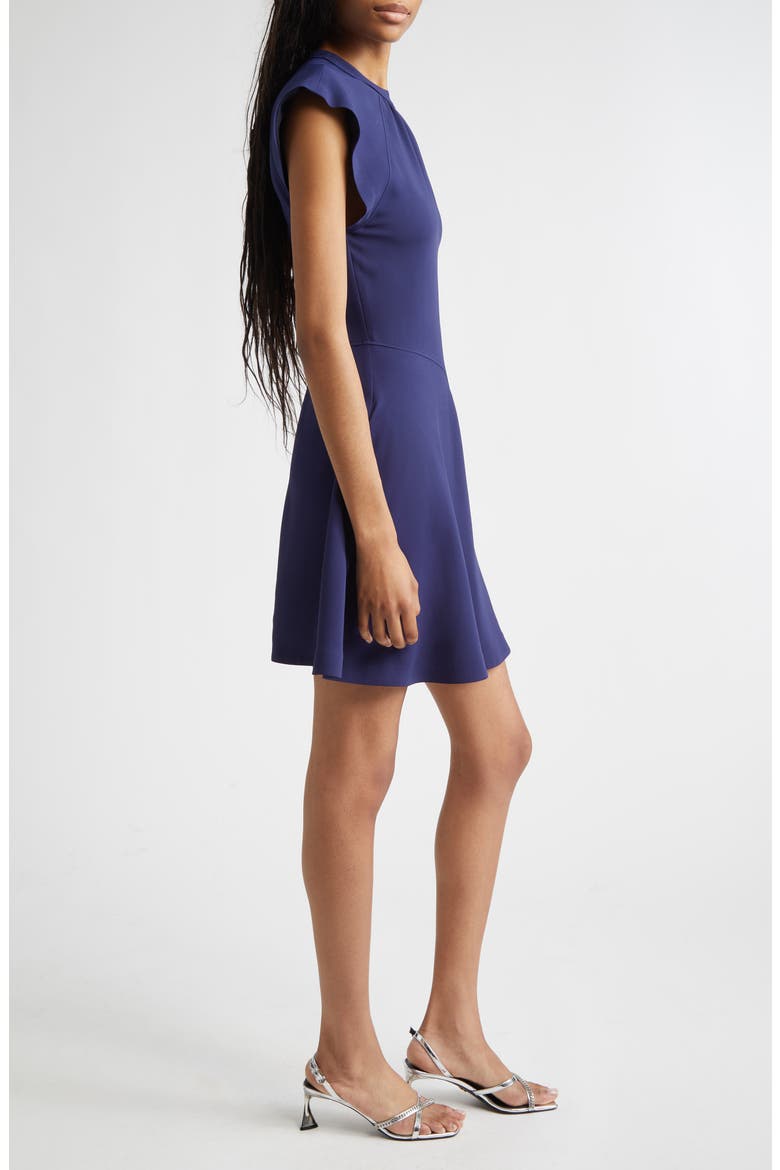 Gathered Cap Sleeve Dress, Alternate, color, INDIGO