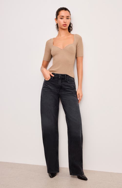GOOD AMERICAN GOOD AMERICAN VIRGO SHORT SLEEVE RIB TOP 