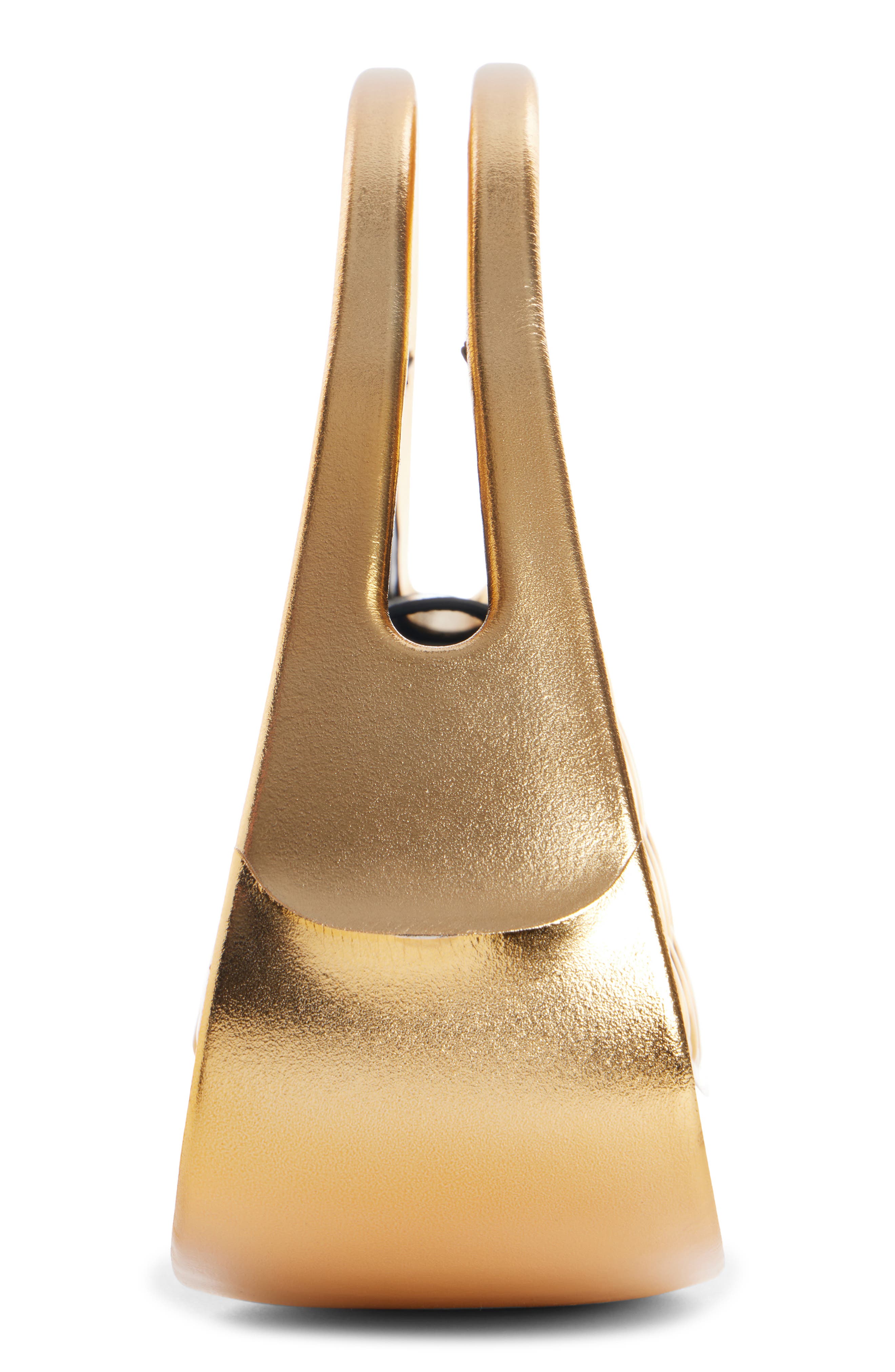 Balmain Medium Jolie Madame Quilted Faux Leather Top Handle Bag, Alternate, color, 