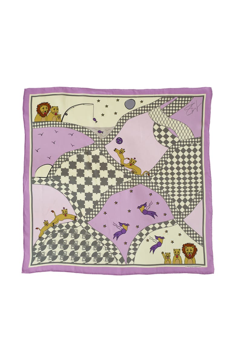 Lost Pattern "Journey" Silk Scarf by SHANTALL LACAYO, Main, color, Lavender