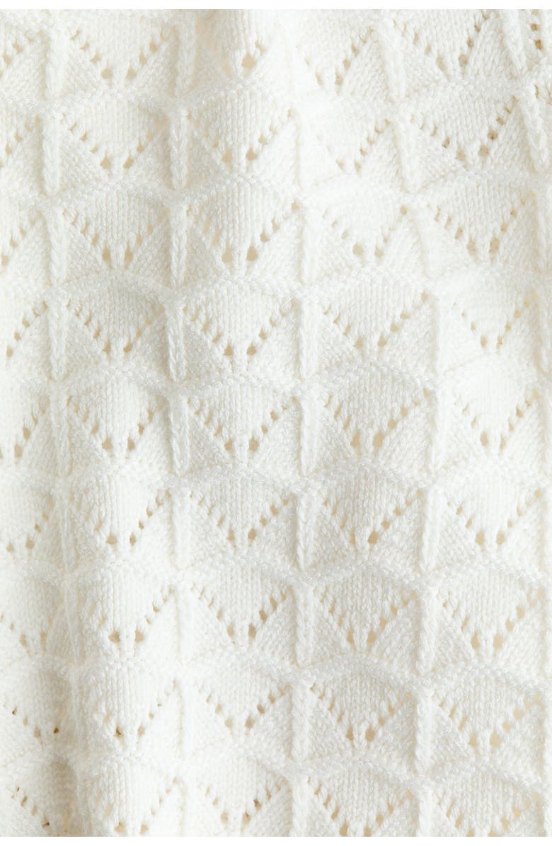 H&M Crochet-look pointelle-knit top, Alternate, color, Cream