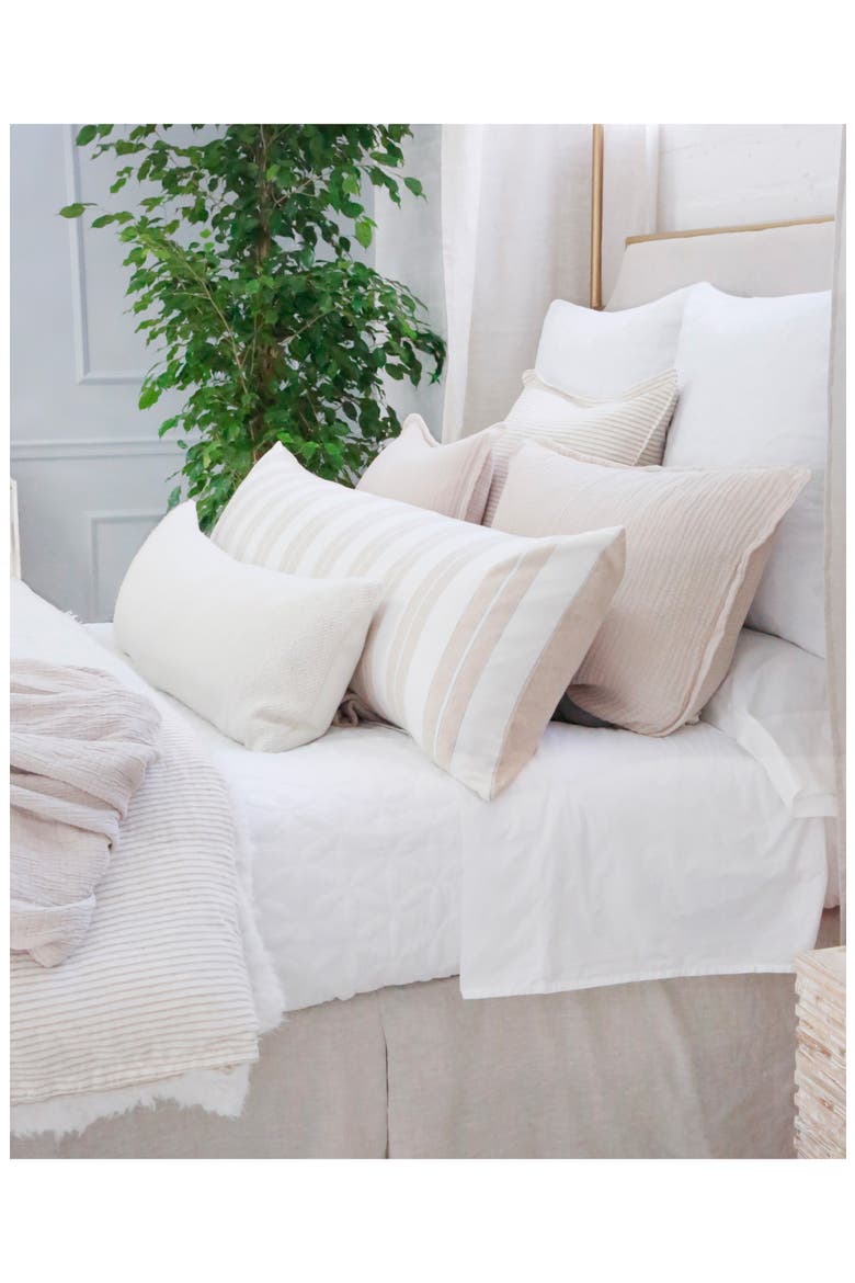 Carter Stripe Body Pillow, Alternate, color, IVORY/ AMBER