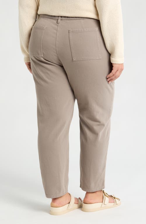 Eileen Fisher Ankle Taper Leg Organic Cotton Pants In Reed