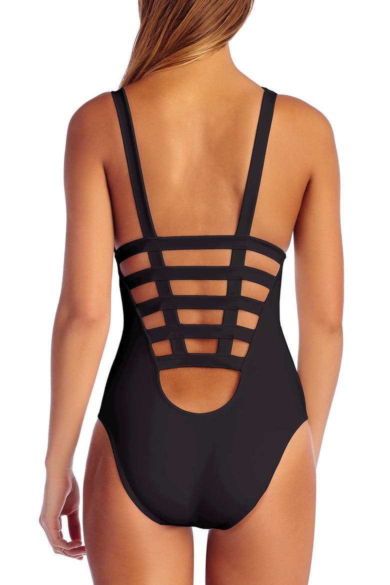 'Neutra' One-Piece Swimsuit, Alternate, color, BLACK