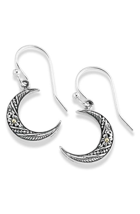 Sterling Silver & 18K Crescent Moon Earrings