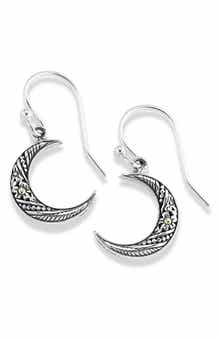 SAMUEL B. Sterling Silver & 18K Crescent Moon Earrings