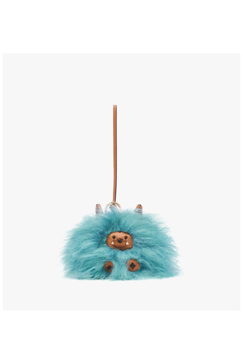 Aren Mars Dog Charm in Faux Fur and Visetos, Main, color, Blue