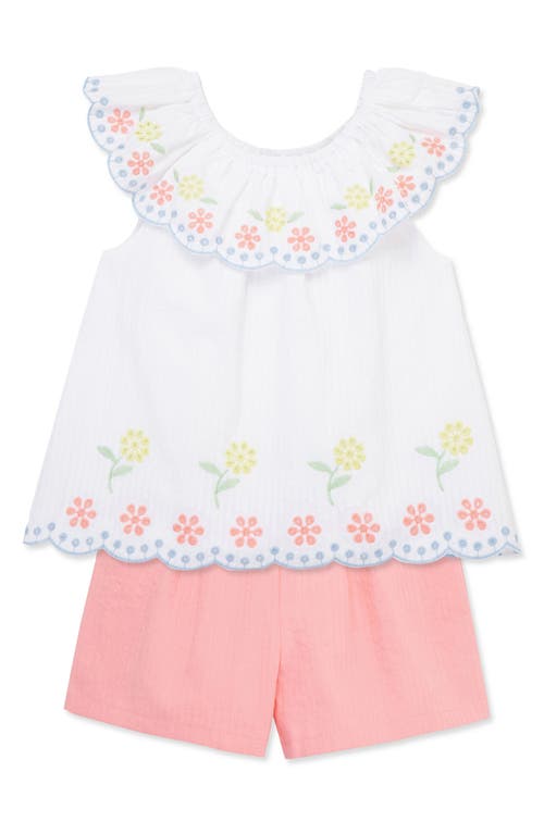 LITTLE ME LITTLE ME EYELET RUFFLE TOP & SHORTS SET