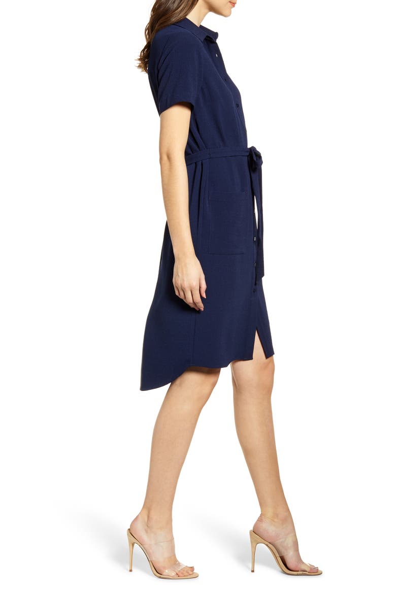 Everyday High/Low Shirt Dress, Alternate, color, NAVY PEACOAT